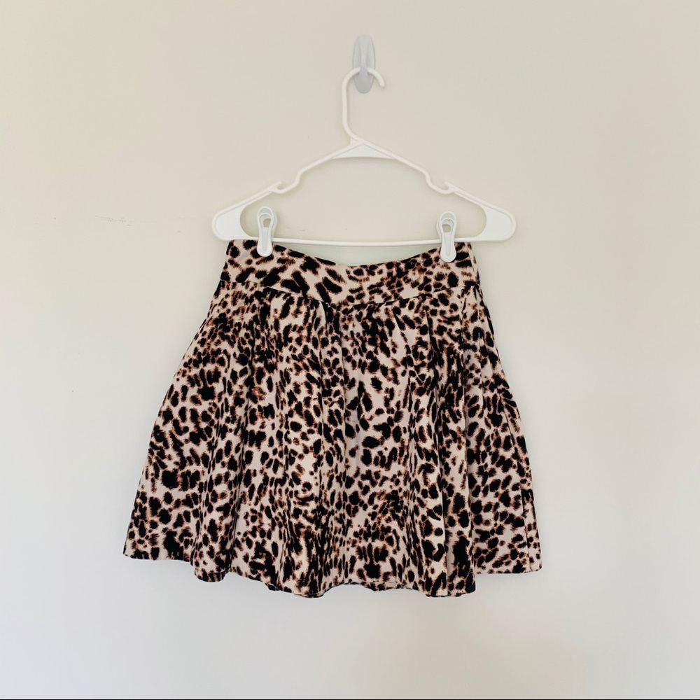 Zara leopard print flare skirt